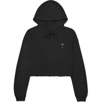 Dalix Coffee Martini Cropped Hoodie in Dark Heather at Nordstrom, Size Xx-Large