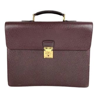 Louis Vuitton Pre-owned Taiga Aktetas - Heren - Vintage Handtas - Paars - ONE Size - Leer - Vintage