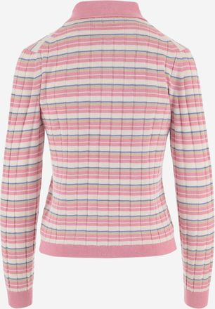Guest In Residence Womens Sweater Striped Silk And Linen Multicolour