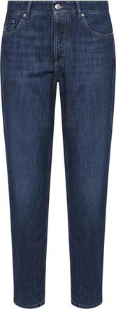 Brunello Cucinelli Straight Leg Jeans - Heren - Slim Fit Jeans - Blauw - 2XL - Katoen - Jeans