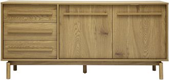 Miliboo Aparador Acabado Madera Roble 2 Puertas 3 Cajones L160 Cm Yseult