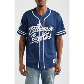Billionaire Boys Club Big Chew Baseball Shirt in Blue Depths at Nordstrom, Size Xx-Large