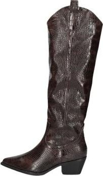 Notre-V Bruine Cowboy Laarzen voor Stijlvolle Herfst/Winter - Dames - Cowboylaarzen - Bruin - 38 EU - Wol - Schoenen
