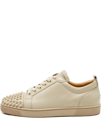 Christian Louboutin Junior Spikes leren sneakers - Beige