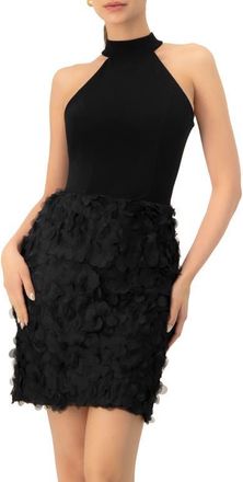 Ivonne Short Halter Neck Dress in Black at Nordstrom, Size 14