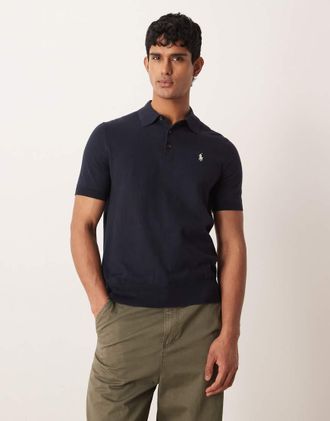 Polo Ralph Lauren Polo in maglia blu navy con logo