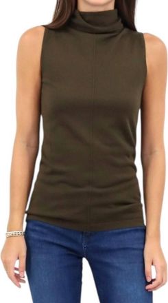 Kinross Cashmere Seamed Funnel Tank In Loden