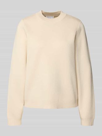 Jake*s Strickpullover mit Rundhalsausschnitt in Ecru, Gr&ouml;&szlig;e S