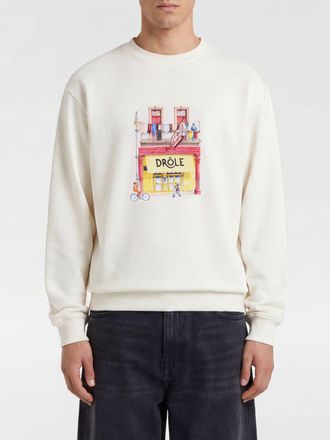 Dr&ocirc;le de Monsieur Dr&ocirc;le de Monsieur Graphic Print Cotton Crewneck Sweatshirt with Dropped Shoulders