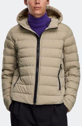 Canada Goose Crofton Water Repellent Packable 750 Fill Power Down Hooded Jacket in Limestone - Calcaire at Nordstrom, Size Xx-Large