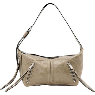 AllSaints Jean Ray Leather Shoulder Bag in Pebble Grey at Nordstrom