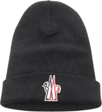 Moncler Pre-owned Grenoble Wool Knit Cap - Heren - Vintage Accessoires - Zwart - ONE Size - Wol - Vintage