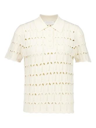 Zimmermann Rhiannon polo shirt - women - Viscose/Polyester - 1 - Neutrals