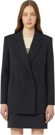Max Mara Jassen, Dames, Blauw, S, Blazers