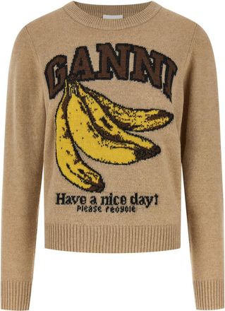 Ganni Beige Banane sweater
