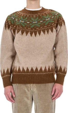 Howlin Shetland Nordic Pattern Wool Crewneck Sweater