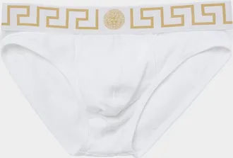 Versace Men & apos;s Greek Key Organic Cotton Stretch Briefs