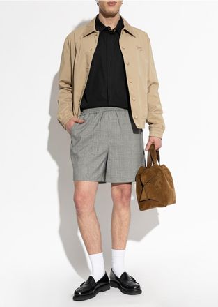 Balmain Jacket With Embroidered Logo, Mens, Beige