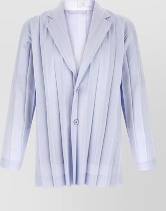 Homme Pliss&eacute; Issey Miyake tailored blazer pleated design notched lapel