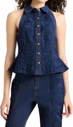Cinq &agrave; Sept Ronin Halter Top In Dark Denim