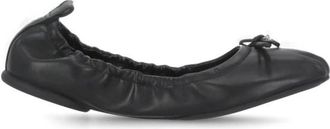 Hogan Leren ballerinas met strik - Dames - Ballerinas - Zwart - 38 EU - Leer - Schoenen