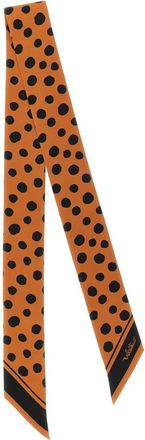 Valentino Garavani Brown Black Polka Dot Bandana Scarf