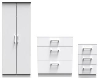 Welcome Furniture Denver Ready Assembled 3 Piece Bedroom Furniture Set - White - Welcome Furniture | TJ Hughes