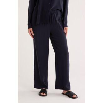 Eileen Fisher Straight Leg Silk Ankle Pants in Ink at Nordstrom Rack, Size X-Small