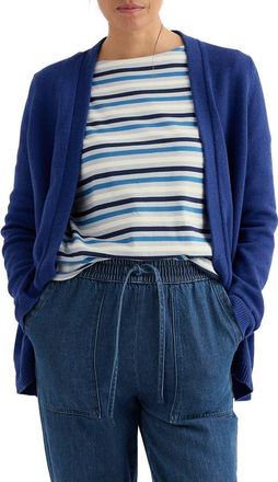 Seasalt Cornwall Riverboat Organic Cotton Cardigan in Knit Melange Bright Marine at Nordstrom, Size 12
