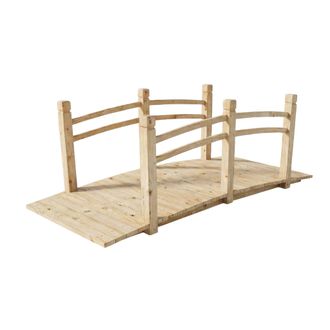 Relaxdays Puente De Jard&iacute;n Relaxdays, Con Barandilla, Madera De Abeto, Al X An X F: 58 X 171,5 X 75 Cm, Carga 200 Kg, Natural