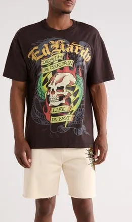Ed Hardy Wing Skull Cotton Graphic T-Shirt in Vintage Black at Nordstrom Rack, Size Xx-Large