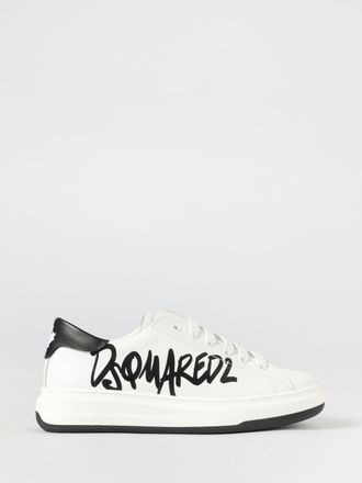 Dsquared2 Boys Low-Top Calfskin Sneakers with Printed Logo