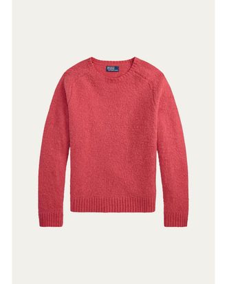 Polo Ralph Lauren Mens Suede-Patch Wool-Cashmere Sweater