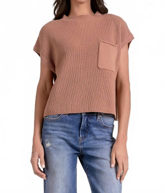 Elan Capsleeve Crewneck Sweater In Mauve