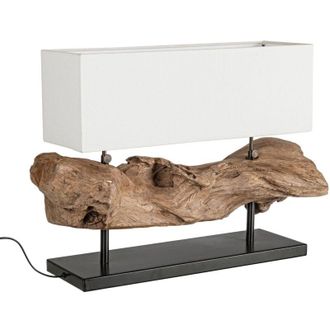 BIZZOTTO Lampada da Tavolo Kleta in legno di teak riciclato 75x25x55h -Nero