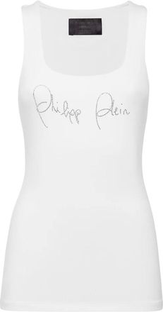 Philipp Plein Tops, Dames, Wit, XL, Katoen, Tanktop