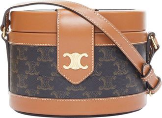 Celine Celine Brown Leather Tambour Crossbody (Authentic Pre-Loved)