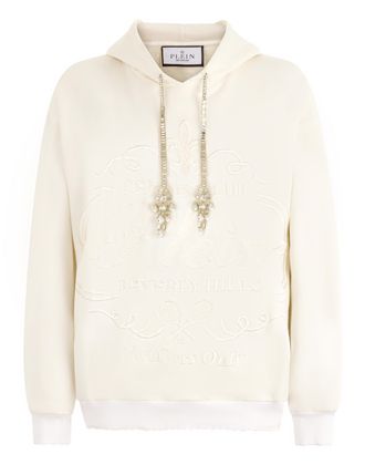 Philipp Plein Washed Hoodie Tennis Club Crystals
