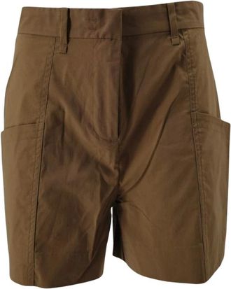 Bomboogie Shorts met hoge taille - Dames - Korte Broeken - Bruin - M - Katoen - Korte Broeken
