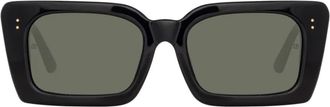 Linda Farrow Nieve - Black / Yellow Gold Sunglasses