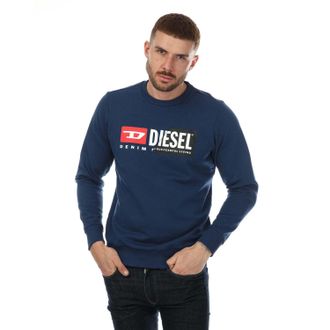 Diesel Heren Diesel S-Girk Cuty Felpa Crewneck Sweatshirt in Navy