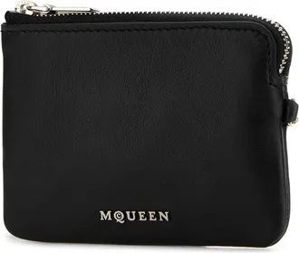 Alexander McQueen Womens Coin Wallet Black Calf