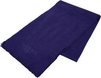 Loewe Pre-owned Scarves, female, Purple, Size: ONE SIZE Pre-owned Cashmere Scarf