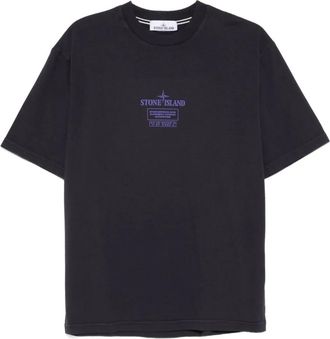 Stone Island T-shirt con placca logo 2100037 - Blu