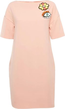 Moschino Abito corto con applicazione - Rosa