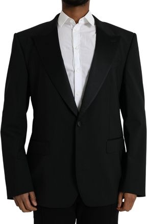 Dolce & Gabbana Black SICILIA Single Breasted Coat Mens Blazer