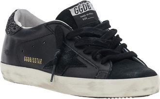 Golden Goose Womens Sneakers Superstar Black Leather-Suede Trainers