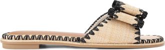 Kurt Geiger Womens Robbie Slim Sandals - Beige Fabric - Size UK 8