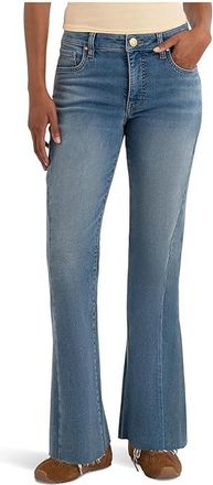 Kut from the Kloth Kelly High-Rise Kick Flare Side Inset Raw Hem Womens Jeans Zest : 16, Cotton/Denim/Nylon