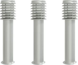 vidaXL L&aacute;mparas De Suelo De Exterior 3 Unidades Acero Inoxidable 60 Cm Vidaxl